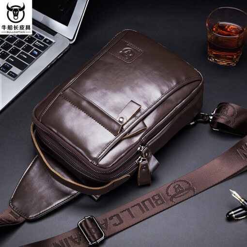 BULL CAPTAIN Genuine Leather Sling Bag Men crossbody Chest Bags XB120 - Image 6