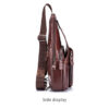 Bull Captain Leather Men Sling Shoulder Crossbody Bags Backpack - Image 3