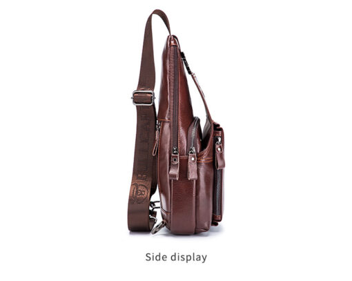 Bull Captain Leather Men Sling Shoulder Crossbody Bags Backpack - Image 3