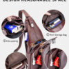Bull Captain Leather Men Sling Shoulder Crossbody Bags Backpack - Image 13