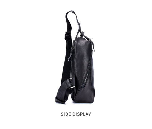 Bullcaptain Men Chest Bag Genuine Leather Sling Bag Solid Crossbody Bag - Image 2