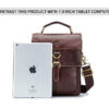 BULL CAPTAIN Men Genuine Leather Shoulder Bag Travel Messenger Bags Handbag Briefcase - Image 7