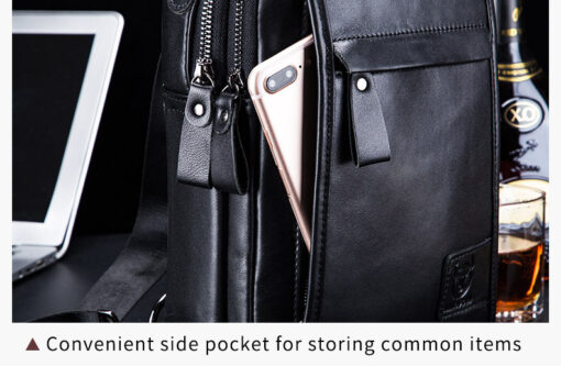 BULL CAPTAIN Genuine Leather Sling Bag Men crossbody Chest Bags XB120 - Image 9