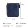 Bullcaptain Men Retro Minimalist Fashion Cowhide 12 Card Slots Short Zipper Wallet - Image 12