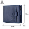 Bullcaptain Men Cowhide Retro 10 Card Photo Slots Zipper Coin Bag Long Purse Short Wallet QB038 side - Image 7