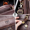 BULL CAPTAIN Men Genuine Leather Shoulder Bag Travel Messenger Bags Handbag Briefcase - Image 8