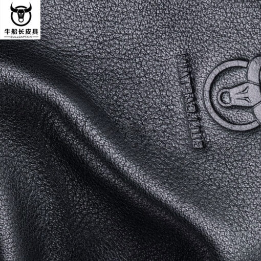 Genuine Leather Men Small Shoulder Messenger Bag Zipper Bull Captain - Image 8