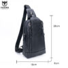 Bull Captain Men Genuine Leather Sling Chest Bag Daypacks - Image 13