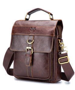 BULL CAPTAIN Men Genuine Leather Shoulder Bag Travel Messenger Bags Handbag Briefcase