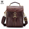 BULL CAPTAIN Men Genuine Leather Shoulder Bag Travel Messenger Bags Handbag Briefcase - Image 5