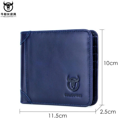 Bullcaptain Men Retro Minimalist Fashion Cowhide 12 Card Slots No Zipper Wallet - Image 9