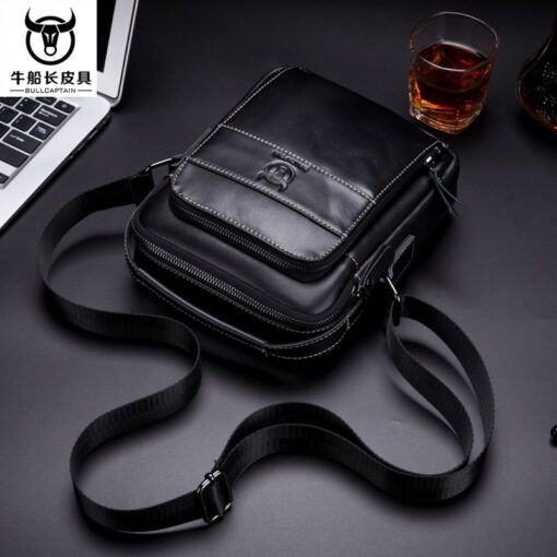 Bull captain Men's Leather Shoulder Crossbody Bag Fashion Casual Handbag - Image 15