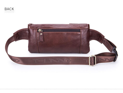 Bull Captain Leather Men's Chest Shoulder Belt Phone Bags back pack - Image 5