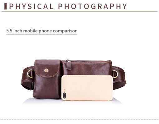 Bull Captain Leather Men's Chest Shoulder Belt Phone Bags back pack - Image 7