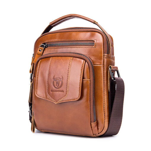 BULLCAPTAIN Genuine Leather Messenger Bag Small Crossbody Bag Handbag - Image 18