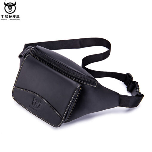 Bull Captain Leather Waist Bag Travel Sports Running Fitness pockets - Image 8