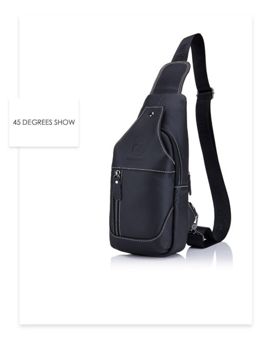 Bull Captain Crossbody Bag Genuine Leather Men Sling Chest Bags - Image 8