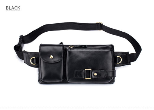 Bull Captain Leather Men's Chest Shoulder Belt Phone Bags back pack - Image 8