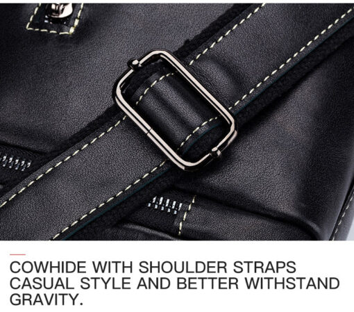 Bull Captain Leather Men Shoulder Crossbody Bag Outdoor Messenger Bag - Image 8