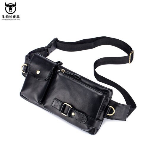 Bull Captain Leather Men's Chest Shoulder Belt Phone Bags back pack - Image 9