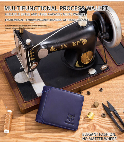 Bullcaptain Men Retro Minimalist Fashion Cowhide 12 Card Slots No Zipper Wallet - Image 12