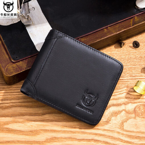 Bullcaptain Men Retro Minimalist Fashion Cowhide 12 Card Slots No Zipper Wallet - Image 17