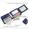 Bullcaptain Men Retro Minimalist Fashion Cowhide 12 Card Slots No Zipper Wallet - Image 21