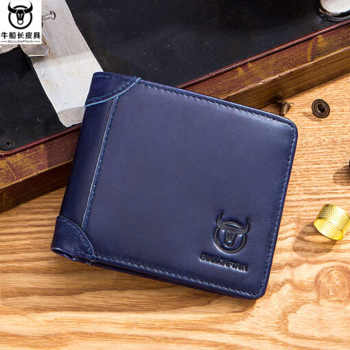 Bullcaptain Men Retro Minimalist Fashion Cowhide 12 Card Slots No Zipper Wallet - Image 11