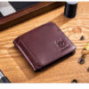 Bullcaptain Men Retro Minimalist Fashion Cowhide 12 Card Slots No Zipper Wallet - Image 14