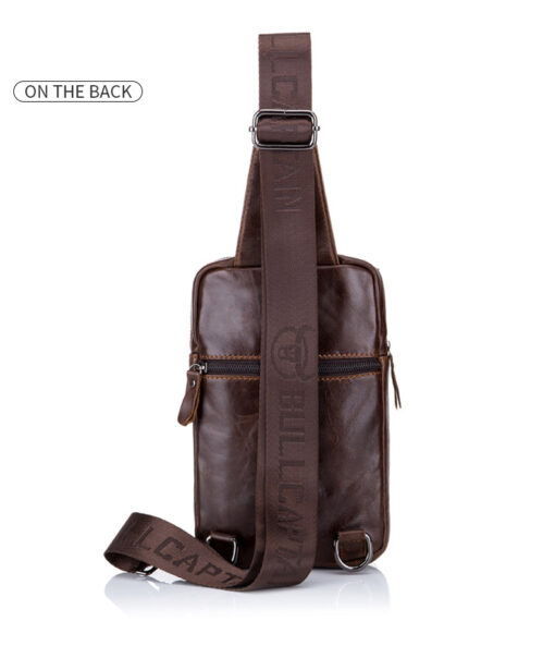 Bull Captain Genuine Leather Men Sling Chest Bag Crossbody Bags - Image 7