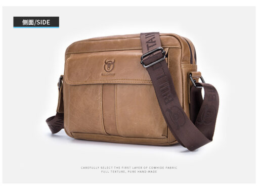 Bullcaptain Wax Oil Cow Leather Retro Business Briefcase Crossbody Shoulder Bag - Image 6