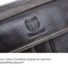 Bullcaptain Wax Oil Cow Leather Retro Business Briefcase Crossbody Shoulder Bag - Image 7
