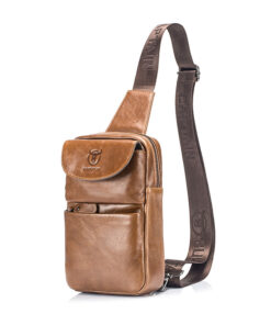 Bull Captain Genuine Leather Men Sling Chest Bag Crossbody Bags