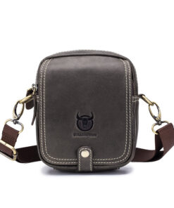 Bull Captain Men Waist packs Genuine Leather Cell Phone belt Waist Small Bag