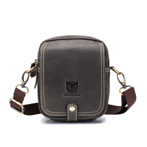 Bull Captain Men Waist packs Genuine Leather Cell Phone belt Waist Small Bag