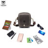 Bull Captain Men Waist packs Genuine Leather Cell Phone belt Waist Small Bag - Image 9