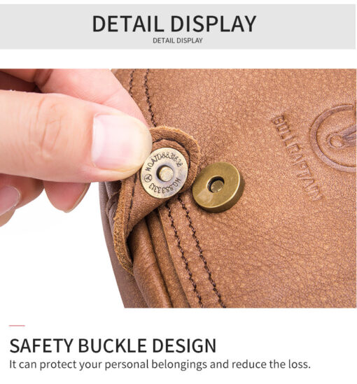 Bull Captain Men Waist packs Genuine Leather Cell Phone belt Waist Small Bag - Image 5