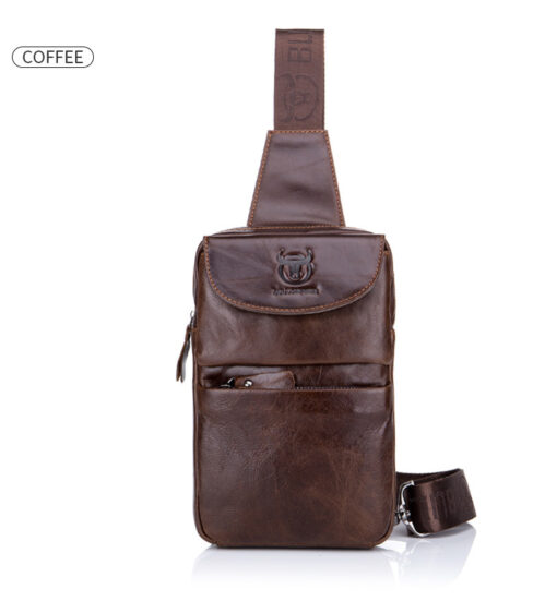 Bull Captain Genuine Leather Men Sling Chest Bag Crossbody Bags - Image 10