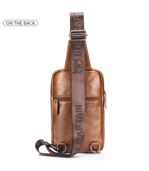 Bull Captain Genuine Leather Men Sling Chest Bag Crossbody Bags - Image 11