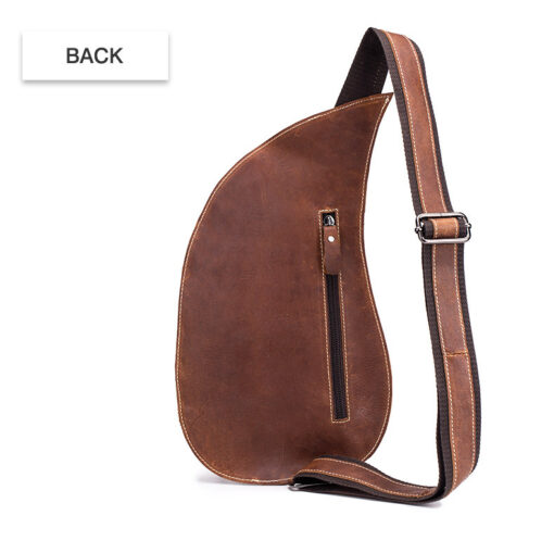 Bull Captain Leather Crossbody Bag for Men Chest Bag Vintage - Image 2