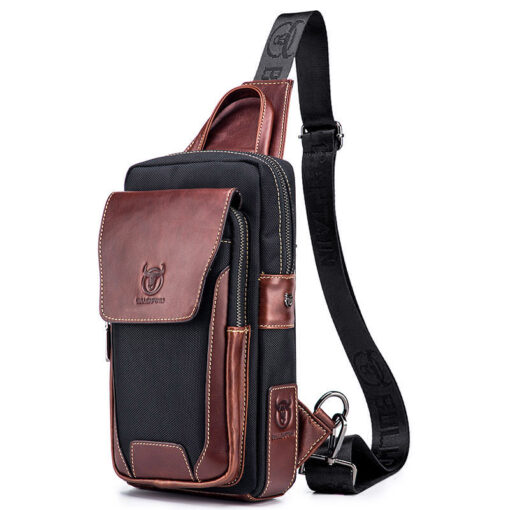 BULL CAPTAIN Genuine Leather Sling Bag Men crossbody Chest Bags