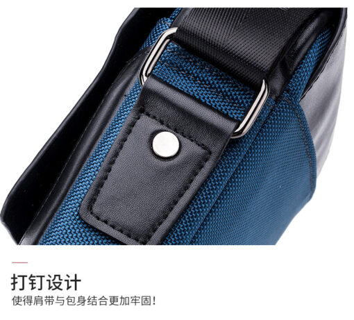 Bullcaptain Men Genuine Leather Bag Patchwork Cowhide Crossbody Bag - Image 10