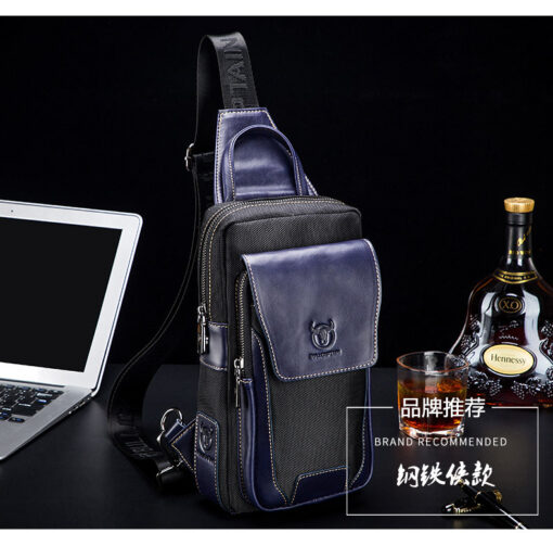 BULL CAPTAIN Genuine Leather Sling Bag Men crossbody Chest Bags - Image 8