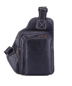 Bull Captain Men Bags Shoulder Leather Sling Cross Body Bag Chest Pack