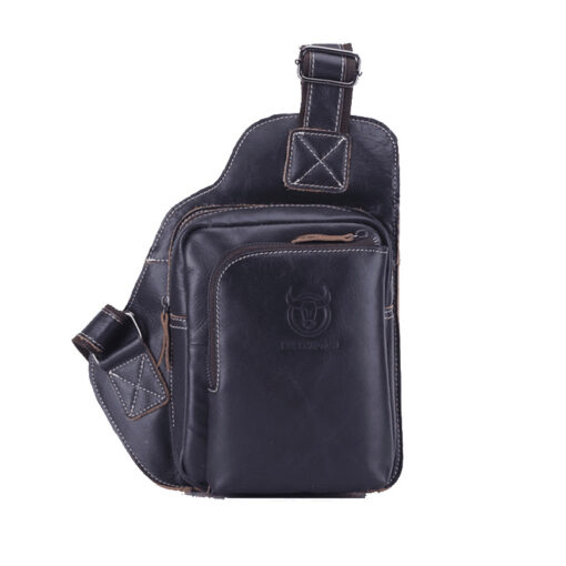 Bull Captain Men Bags Shoulder Leather Sling Cross Body Bag Chest Pack