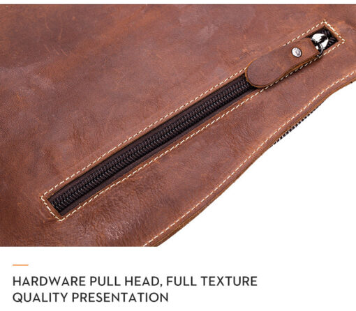 Bull Captain Leather Crossbody Bag for Men Chest Bag Vintage - Image 11