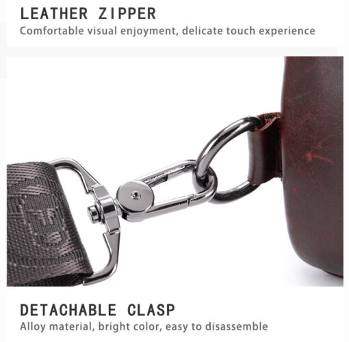 Bull Captain Men Shoulder Bag Backpack Leather Casual Cross Body Bag - Image 12