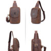Bull Captain Crossbody Bag Crazy Horse Leather Men Sling Chest Bags - Image 4