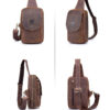 Bull Captain Crossbody Bag Crazy Horse Leather Men Sling Chest Bags - Image 9