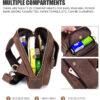 Bull Captain Crossbody Bag Crazy Horse Leather Men Sling Chest Bags - Image 11
